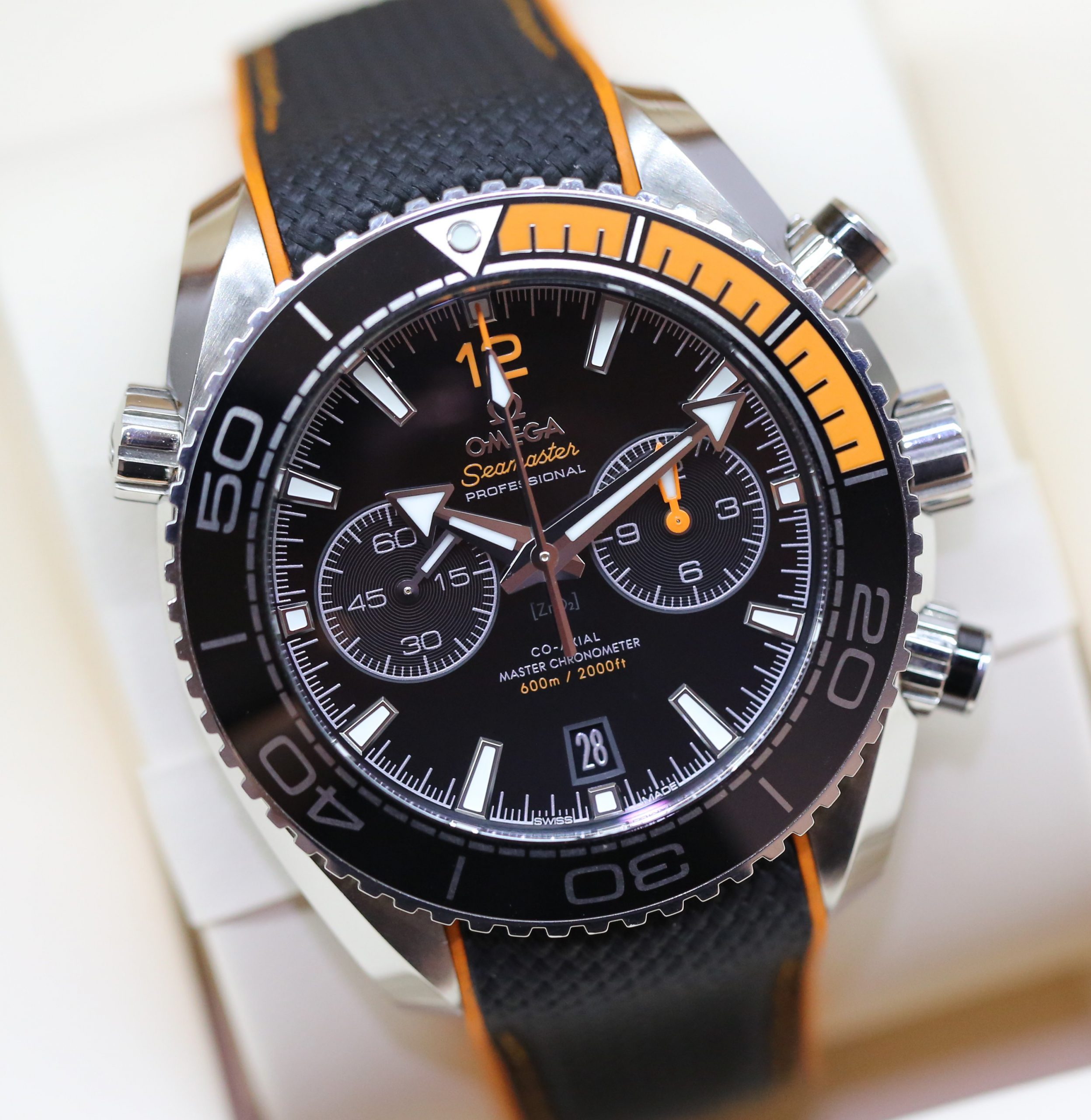 Omega Seamaster Planet Ocean Chronograph Co-Axial movement, 45.5mm Stainless Steel Case on Omega Rubber Strap, Circa: 2020, Complete with Box, Papers & Balance of Omega Factory Warranty