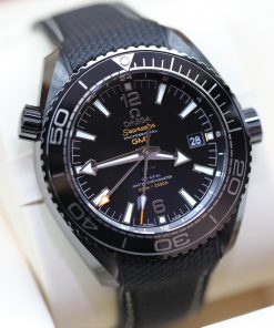 Omega Seamaster Planet Ocean Chronometer Co Axial "Deep Black" in Ceramic, on Omega Rubber strap, circa 2021, Complete with Box, Papers & Balance of Omega Factory Warranty