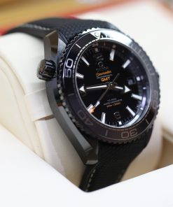 Alternative view of Omega Seamaster Planet Ocean Chronometer Co Axial "Deep Black" in Ceramic, on Omega Rubber strap, circa 2021, Complete with Box, Papers & Balance of Omega Factory Warranty