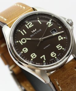 Glycine Combat Automatic, Brown Arab Dial, 43mm Stainless Steel Case on Strap, Reference: 3980.4, circa: 2016, with Box & Papers