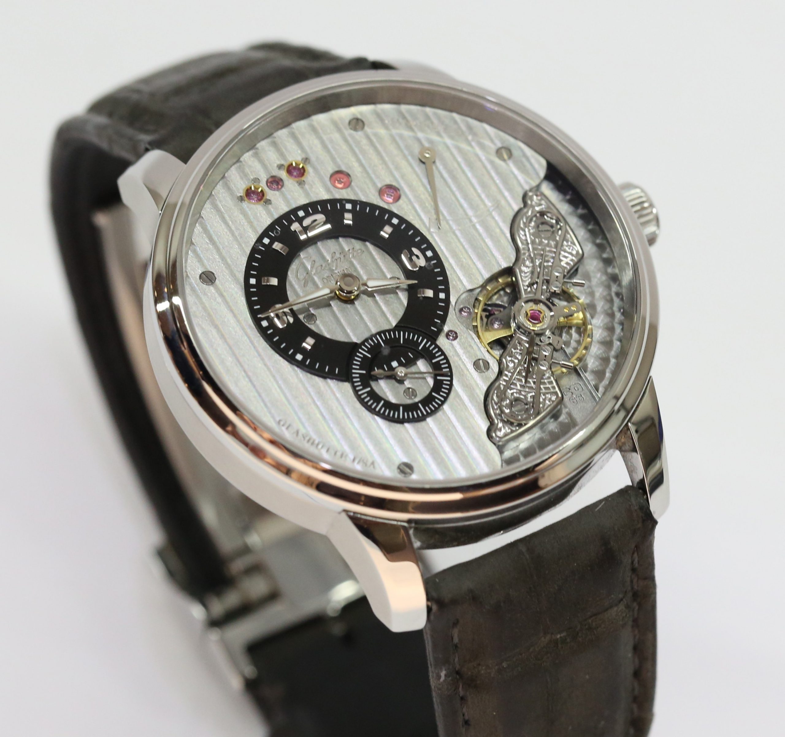 Glashutte Original Panoinverse XL, Stainless Steel on Strap, Ref 66-06-04-22-05, Complete with Box & Papers