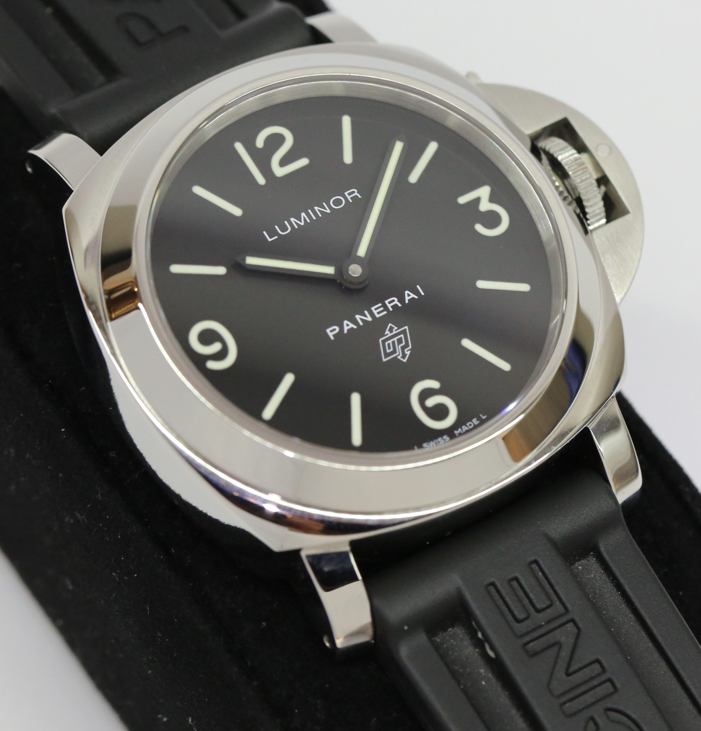 Panerai Luminor Base Logo Black Seal in Stainless Steel Black Dial on Panerai Rubber Strap, Ref PAM000, Circa 2012, with Box & Papers