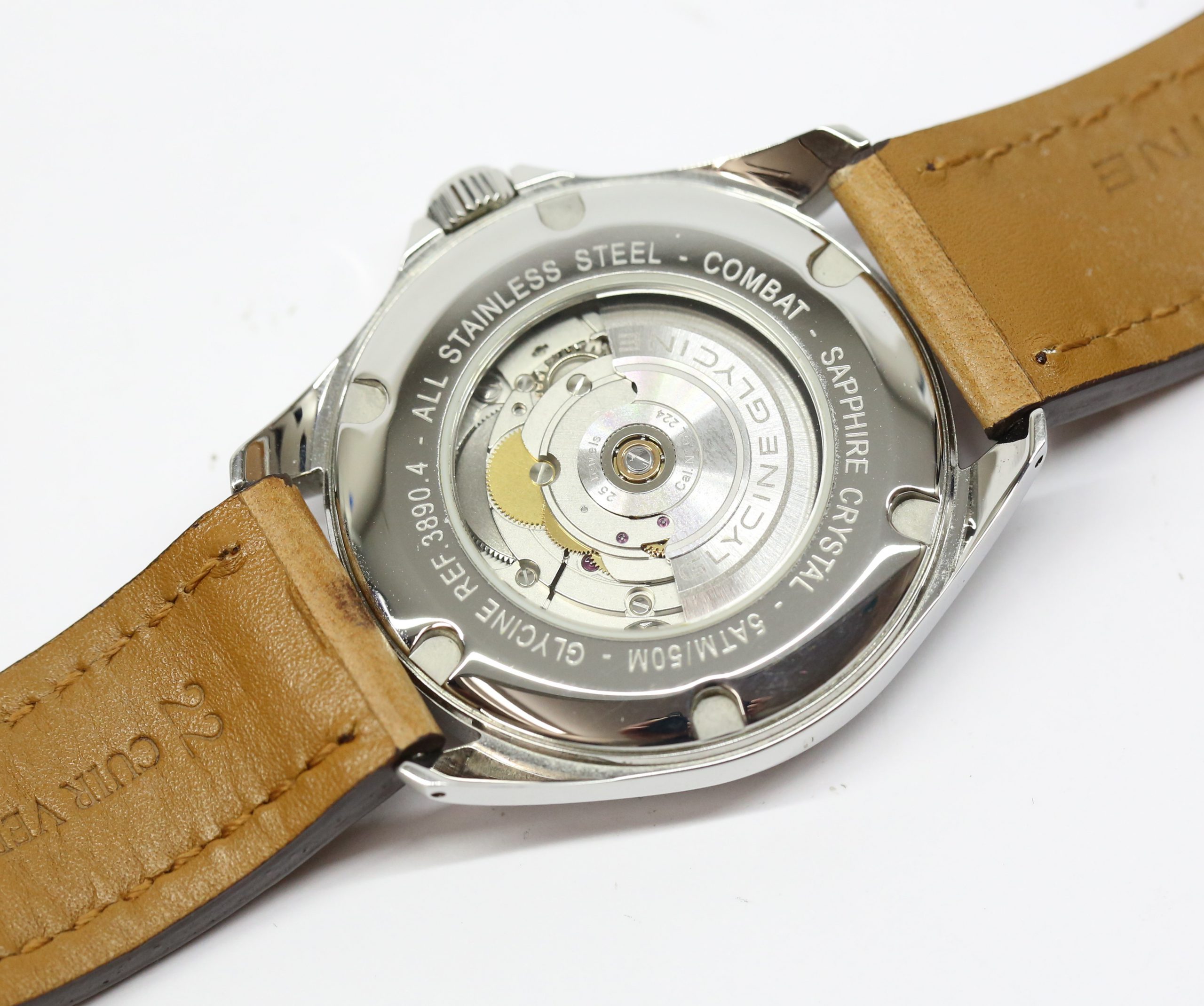 Glycine Combat Automatic, Brown Arab Dial, 43mm Stainless Steel Case on Strap, Reference: 3980.4, circa: 2016, with Box & Papers - Image 4
