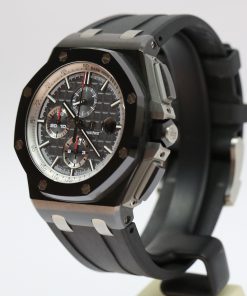 Alternative view of Audemars Piguet Royal Oak Offshore Chronograph 44mm Black Ceramic on an AP rubber band , Ref: 26405CE.OO.A002CA.01, Circa 2016, Complete with Box & Papers
