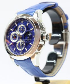 Alternative view of Perrelet Specialties Perpetual Calendar Chronograph, Partially Skeletonised Blue Index Dial on Blue Perrelet Alligator strap with Perrelet Deployant Clasp, Ref: A1058-2, Circa: 2016, with Box & Papers