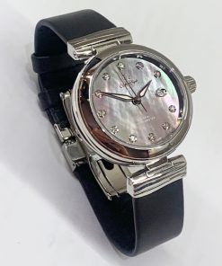 Omega De Ville Ladymatic MOP Diamond Dial in Stainless Steel on Leather Strap Complete with Box and Papers