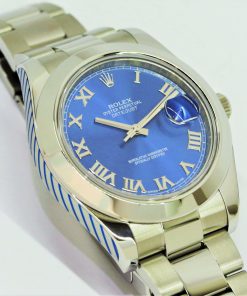 Rolex Datejust II, 41mm Stainless Steel Case on Rolex Oyster Bracelet, Blue Roman Dial, Ref: 116300, Circa: 2017, Complete with Box & Papers