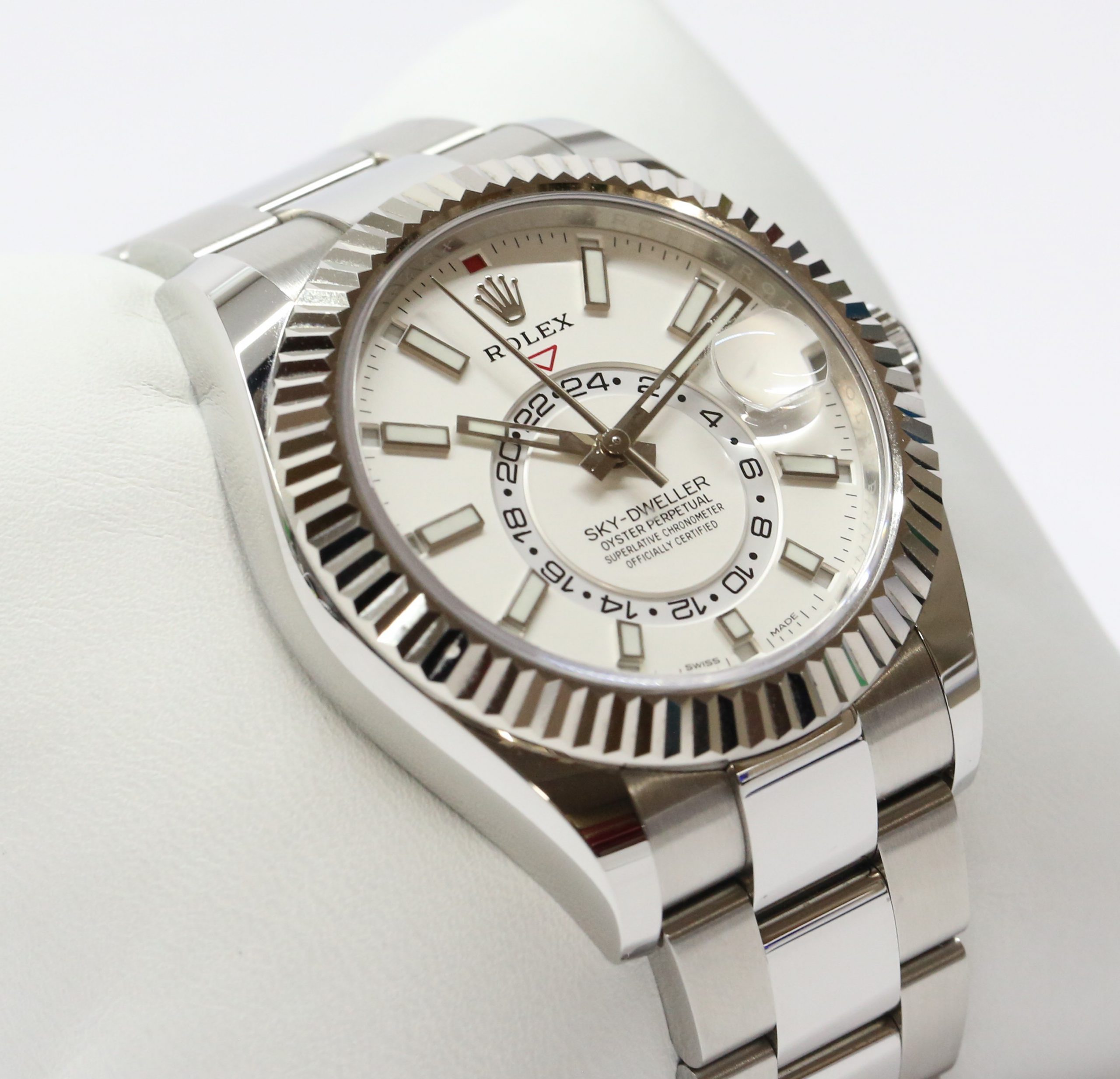 Rolex Oyster Perpetual Sky-Dweller in Stainless Steel, White Index Dial, on a Rolex Oystersteel bracelet Ref: 326934, Circa: 2019, Complete with Box & Papers