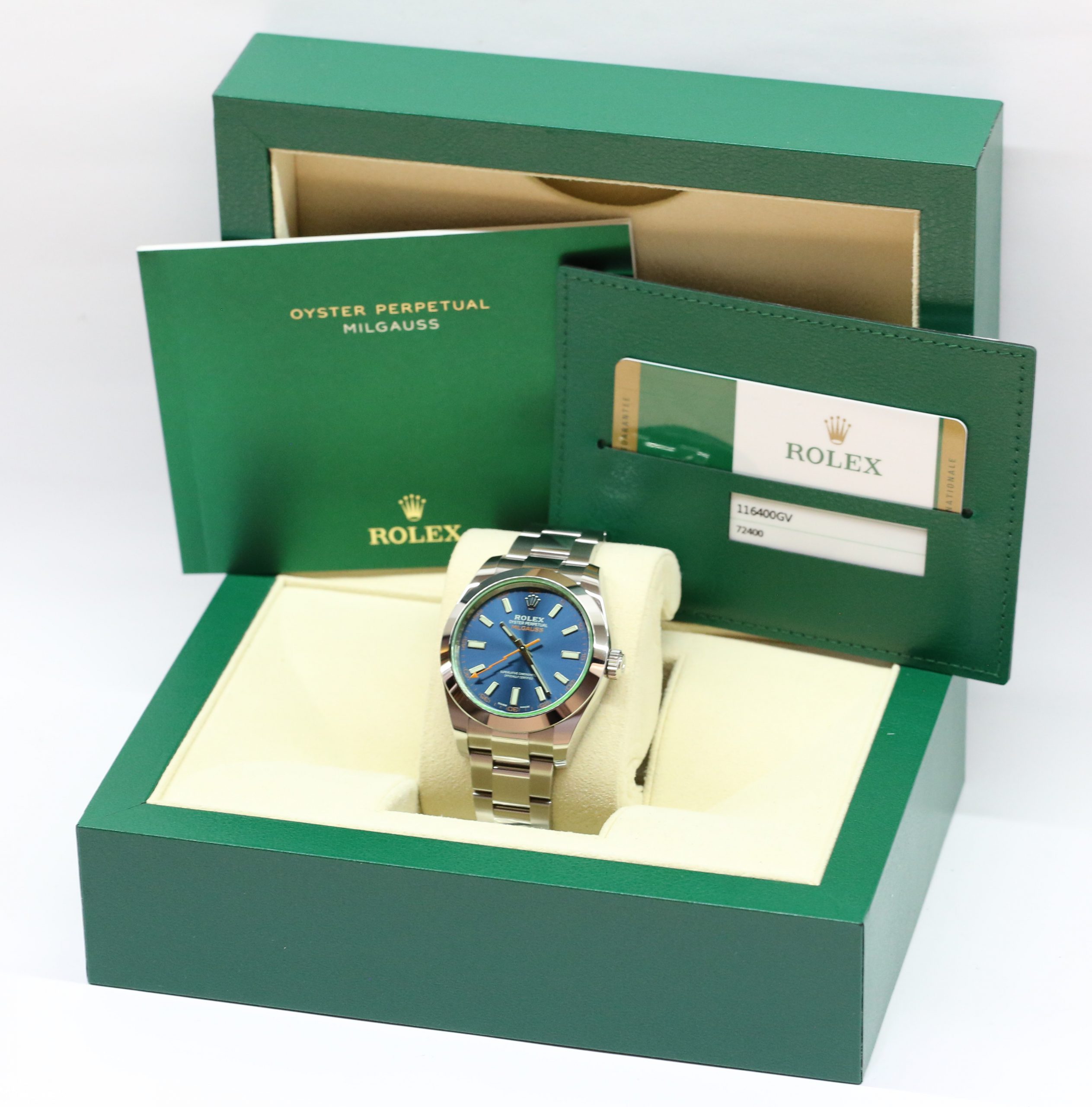 Rolex Milgauss Z-Blue, Stainless Steel on Rolex Oystersteel Bracelet, Ref: 116400GV, Circa: 2020, Complete with Box, Papers & Balance of Rolex Factory Warranty - Image 6