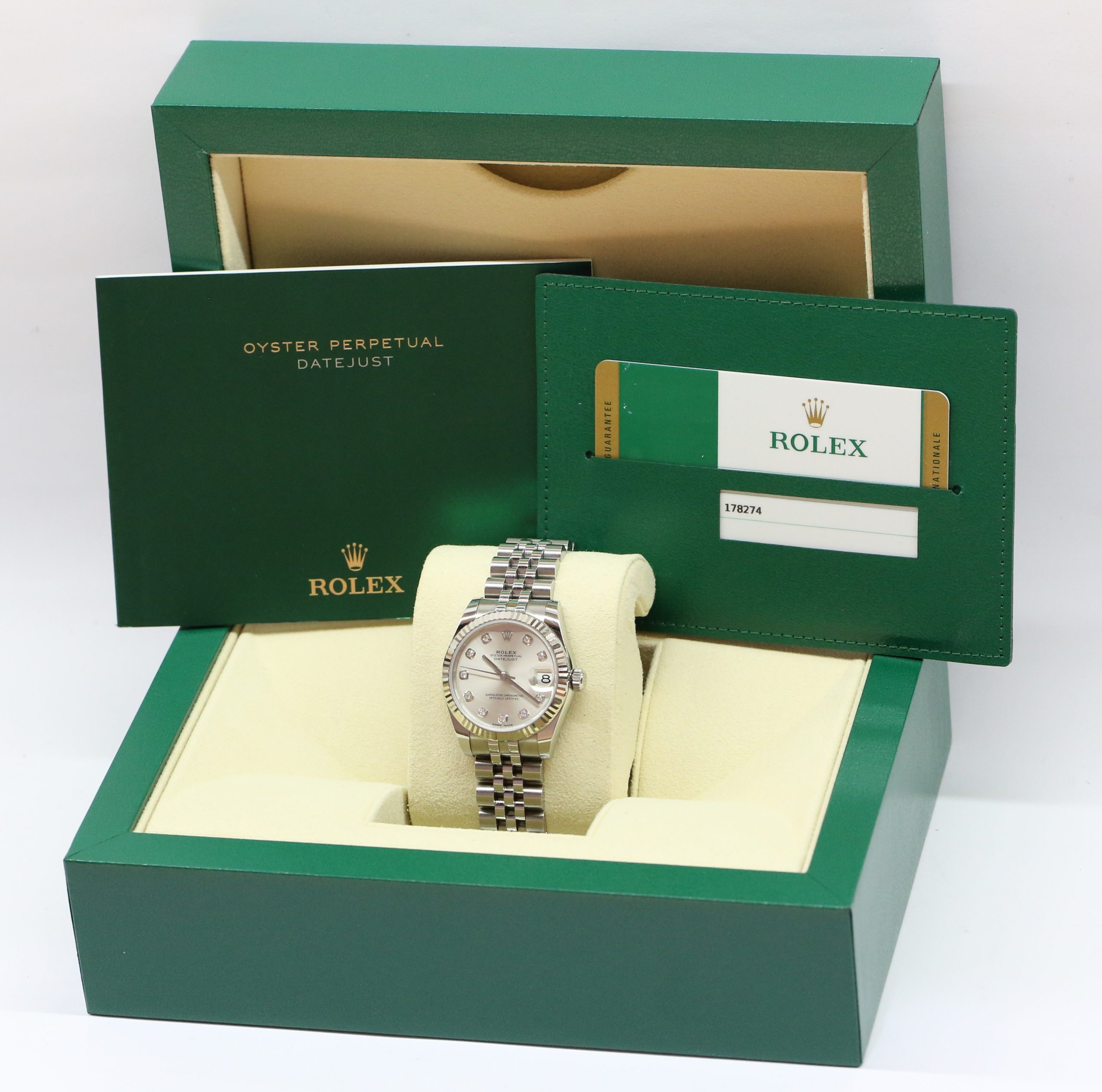 Rolex Datejust 31mm with Factory Diamond Dial, Stainless Steel & 18ct White Gold Bezel, on Jubilee Bracelet, Ref: 178274, Circa: 2019, Complete with Box, Papers & Balance of Rolex Factory Warranty - Image 6