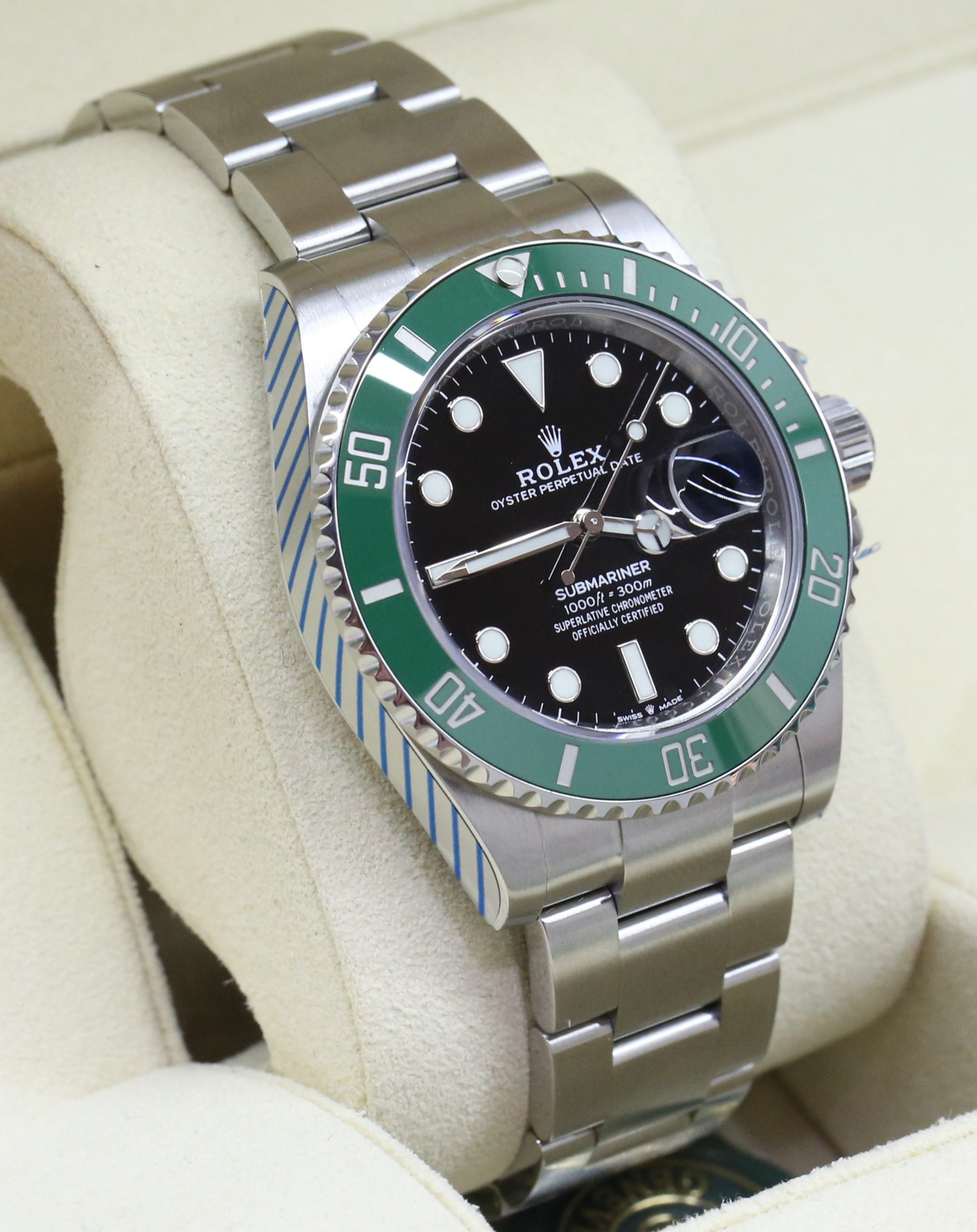 Rolex Submariner Date, Green Cerachrom Bezel, Black Index Dial on a Rolex OysterSteel Bracelet, Ref: 126610LV, Circa: 2020, Complete with Box & Papers - Image 4