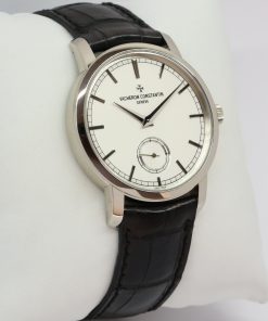 Alternative view of Vacheron Constantine Traditionnelle manual-winding 18ct White Gold silver index dial on alligator black band a white gold Ardillon buckle. Ref: 82172/000G-9383, Circa: Sept 2020,  Box & Papers