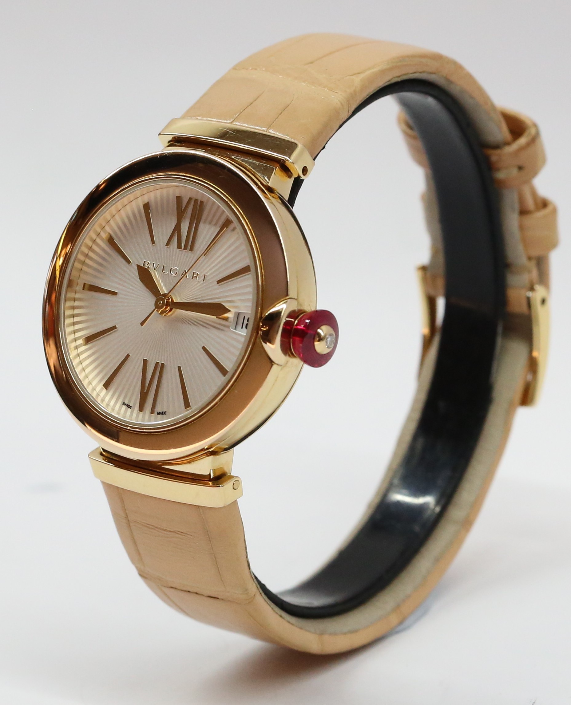 Bvlgari Lvcea in 18ct Rose Gold on Strap, Reference LUP 33G, with Box - Image 3
