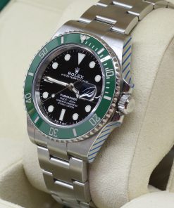 Alternative view of Rolex Submariner Date, Green Cerachrom Bezel, Black Index Dial on a Rolex OysterSteel Bracelet, Ref: 126610LV, Circa: 2020, Complete with Box & Papers