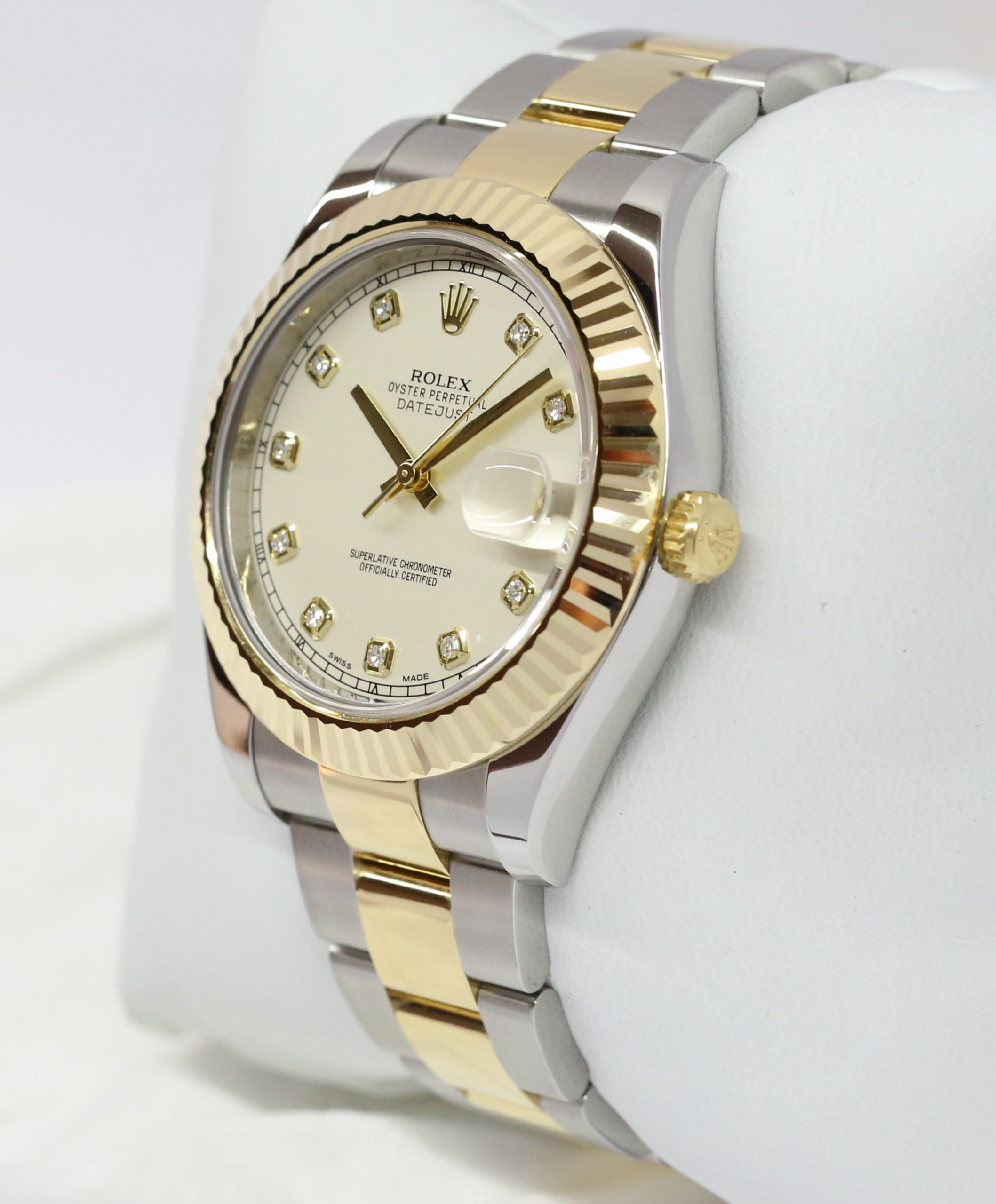 Rolex Datejust II, 18ct Yellow Gold & Stainless Steel with Factory Diamond Dial, Ref: 116333, Circa: 2015, Box and Papers - Image 2