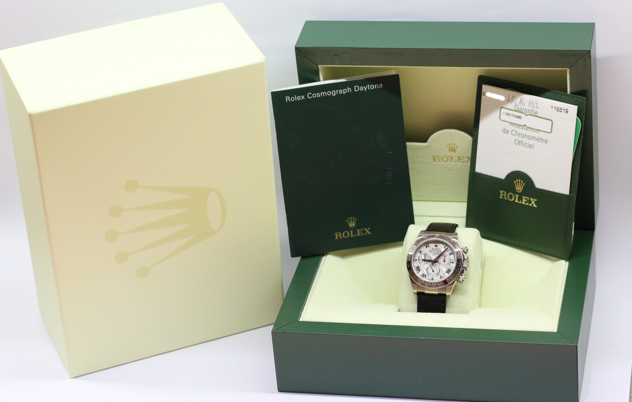 Rolex Daytona in 18ct White Gold with Meterorite Dial on Strap Ref. 116519 Circa: 2006 Complete with Box and Papers. - Image 7