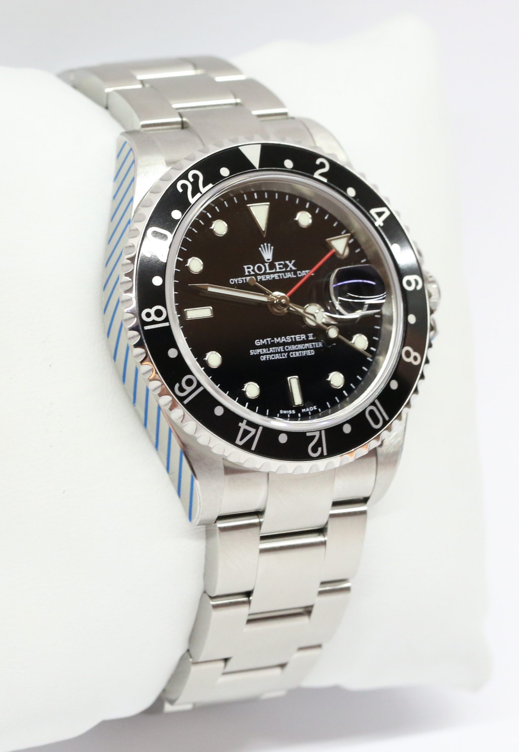 Rolex GMT Master II Stainless Steel on Rolex Oyster Bracelet, Black Bezel, Black Index Dial, Reference: 16710, Circa: 2005, with Box, Just Returned From Complete Rolex Service, Balance of 2 Year Rolex Service Warranty - Image 4