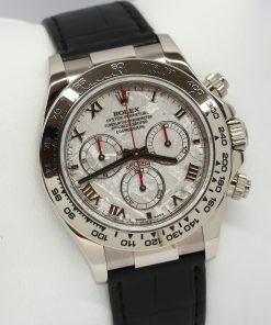 Alternative view of Rolex Daytona in 18ct White Gold with Meterorite Dial on Strap Ref. 116519 Circa: 2006 Complete with Box and Papers.