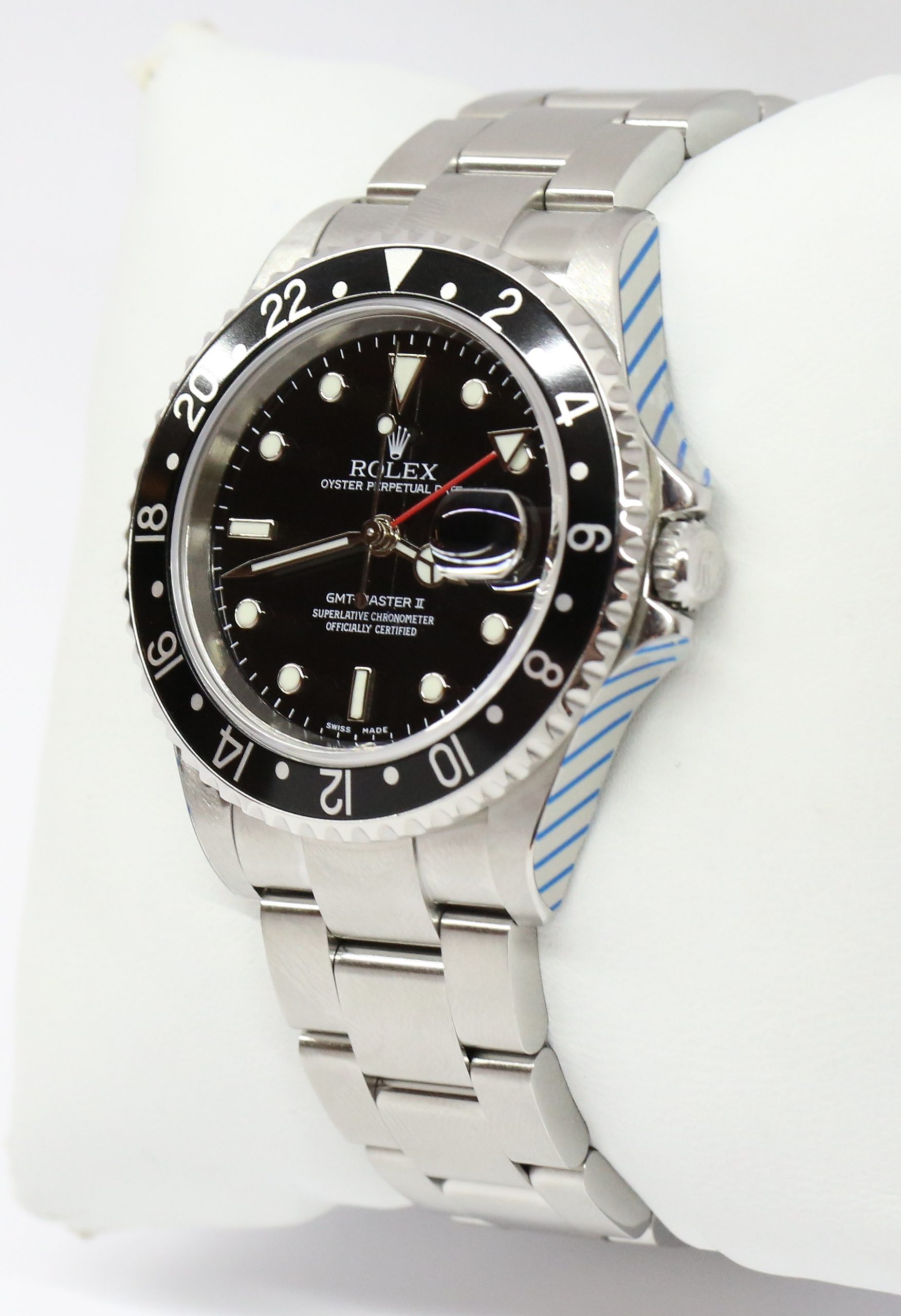 Rolex GMT Master II Stainless Steel on Rolex Oyster Bracelet, Black Bezel, Black Index Dial, Reference: 16710, Circa: 2005, with Box, Just Returned From Complete Rolex Service, Balance of 2 Year Rolex Service Warranty - Image 2