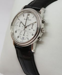 Alternative view of Blancpain Split Second Chronograph in Platinum on Strap with a Blancpain Platinum Buckle Ref: 1186-3427-55 Ca. 1990's Box and Book.