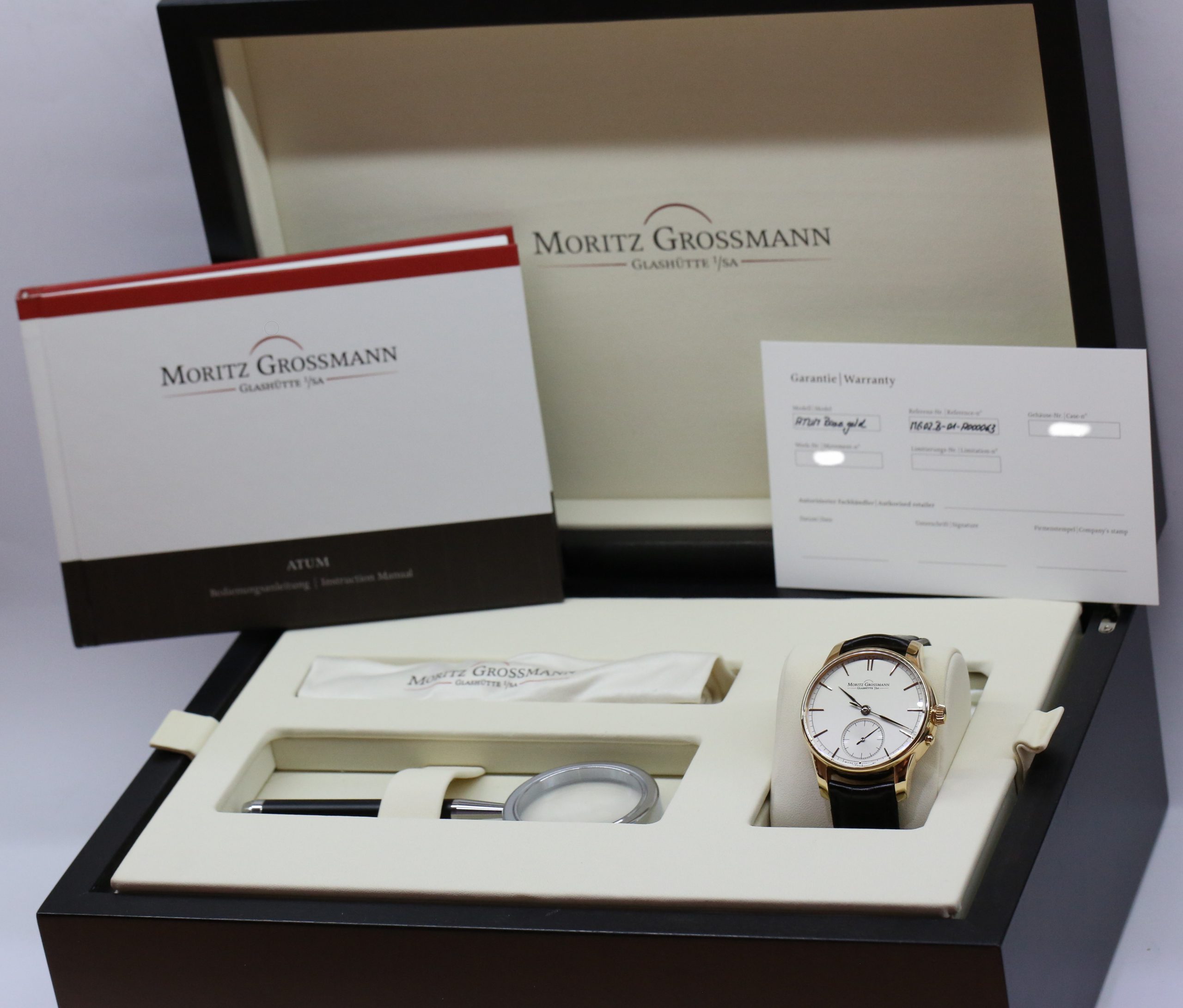Moritz GrossMann Atum in 18ct Rose Gold on Strap, Silver Index Dial, Complete with Box and Papers - Image 8