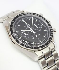 Omega Speedmaster Professional 42mm in stainless steel, Black index dial on a Omega stainless steel bracelet. Ref. 31130423001005, Complete with all Boxes and Omega Warranty cards, Circa: 2019