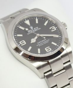 Rolex Explorer I in Stainless steel, 39mm, Black 3,6,9 dial on a Rolex Oystersteel bracelet, Ref: 214270 with box and papers Ca. 2019