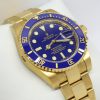 Rolex Submariner Date 18ct Yellow Gold Factory Stickers, Blue Index Dial, on 18ct Yellow Gold Rolex Oyster Bracelet, Ref: 116618, Circa: 2009, Complete with Box & Papers