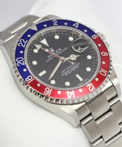 Rolex GMT Master II Pepsi Bezel Stainless Steel (RARE Stick Dial), on Rolex Oyster Bracelet, Reference: 16710, Circa: 2007, Cal. 3186 Box, Papers & 12 Month EWG Warranty