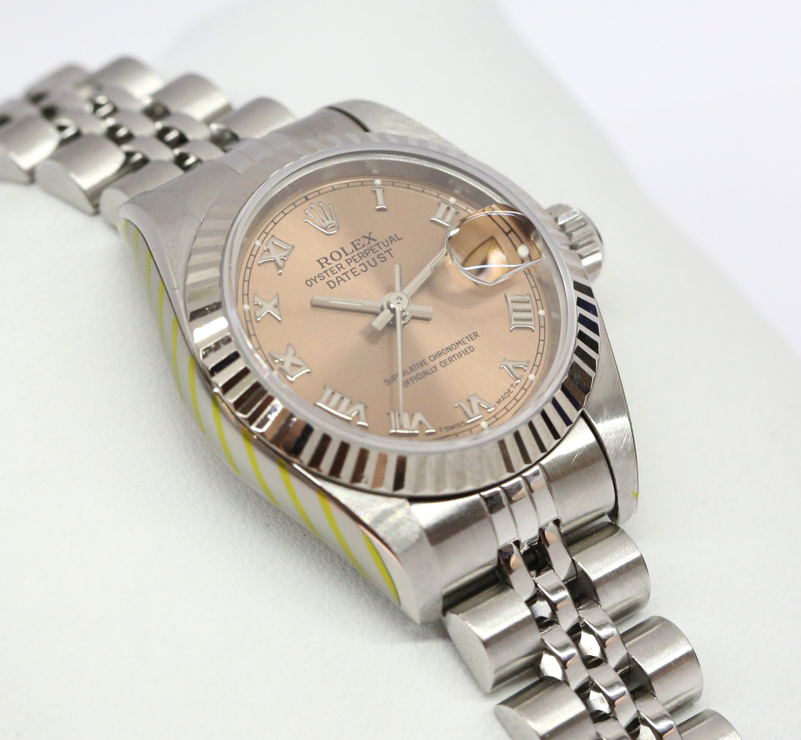 Rolex Datejust 26mm Stainless Steel White Gold Bezel on Jubilee Bracelet, Reference 69174, Circa: 1993, Just Returned from Rolex Service, with Box & Rolex Service Receipt