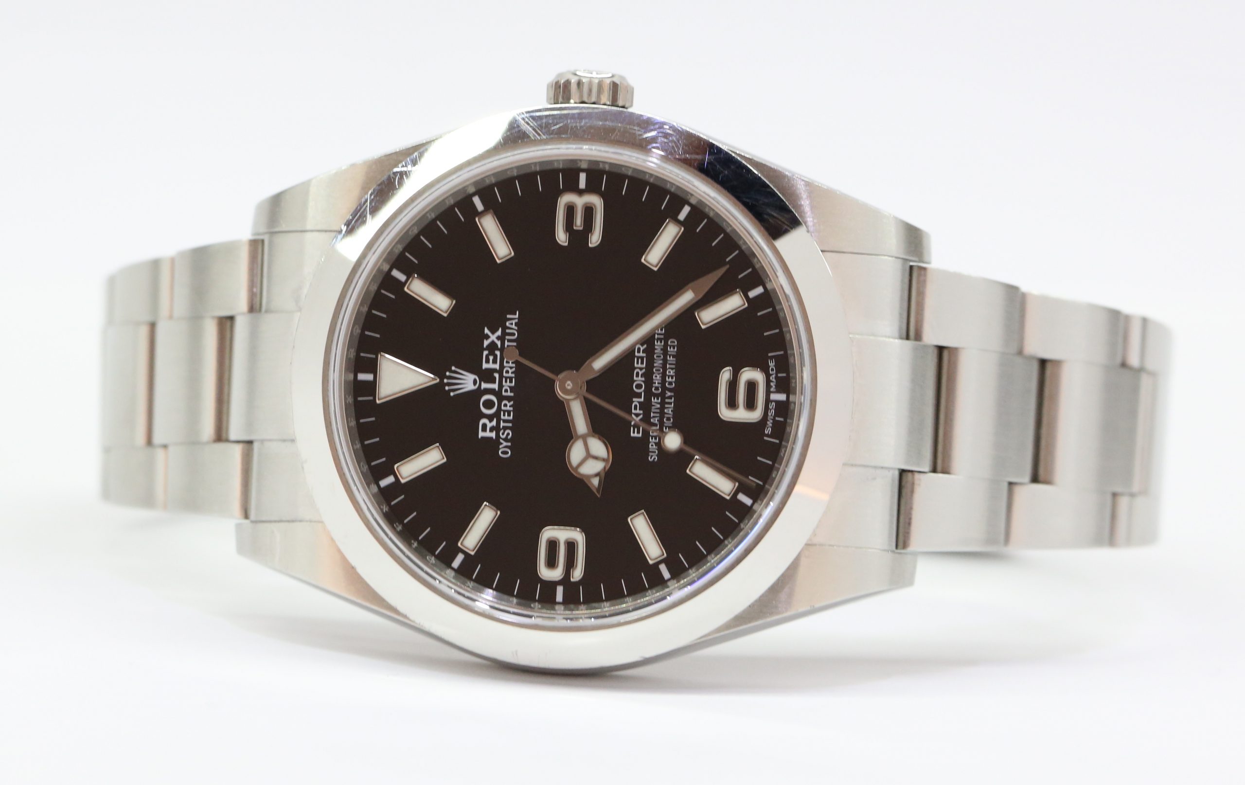 Rolex Explorer I in Stainless steel, 39mm, Black 3,6,9 dial on a Rolex Oystersteel bracelet, Ref: 214270 with box and papers Ca. 2019 - Image 3