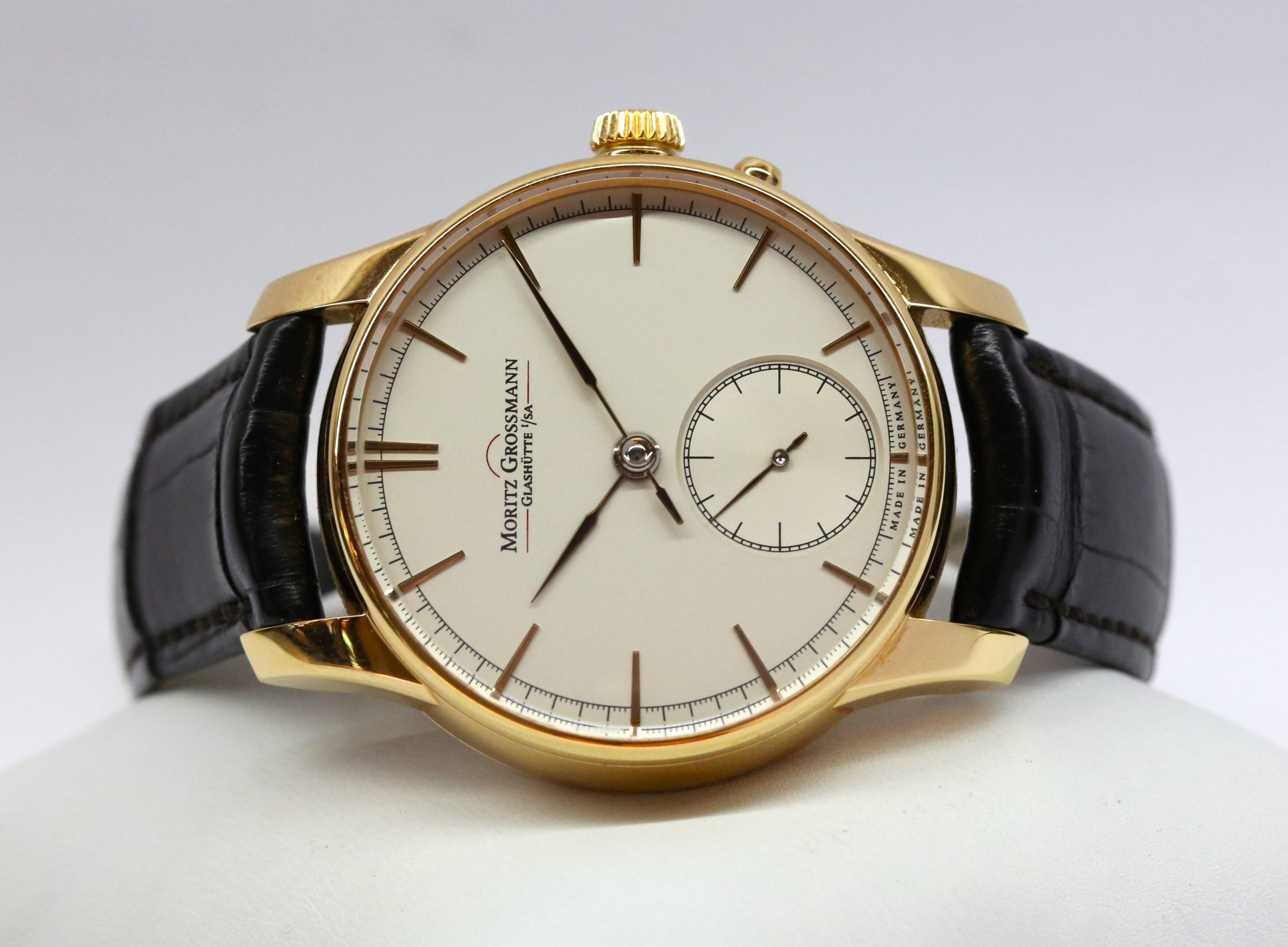 Moritz GrossMann Atum in 18ct Rose Gold on Strap, Silver Index Dial, Complete with Box and Papers - Image 4