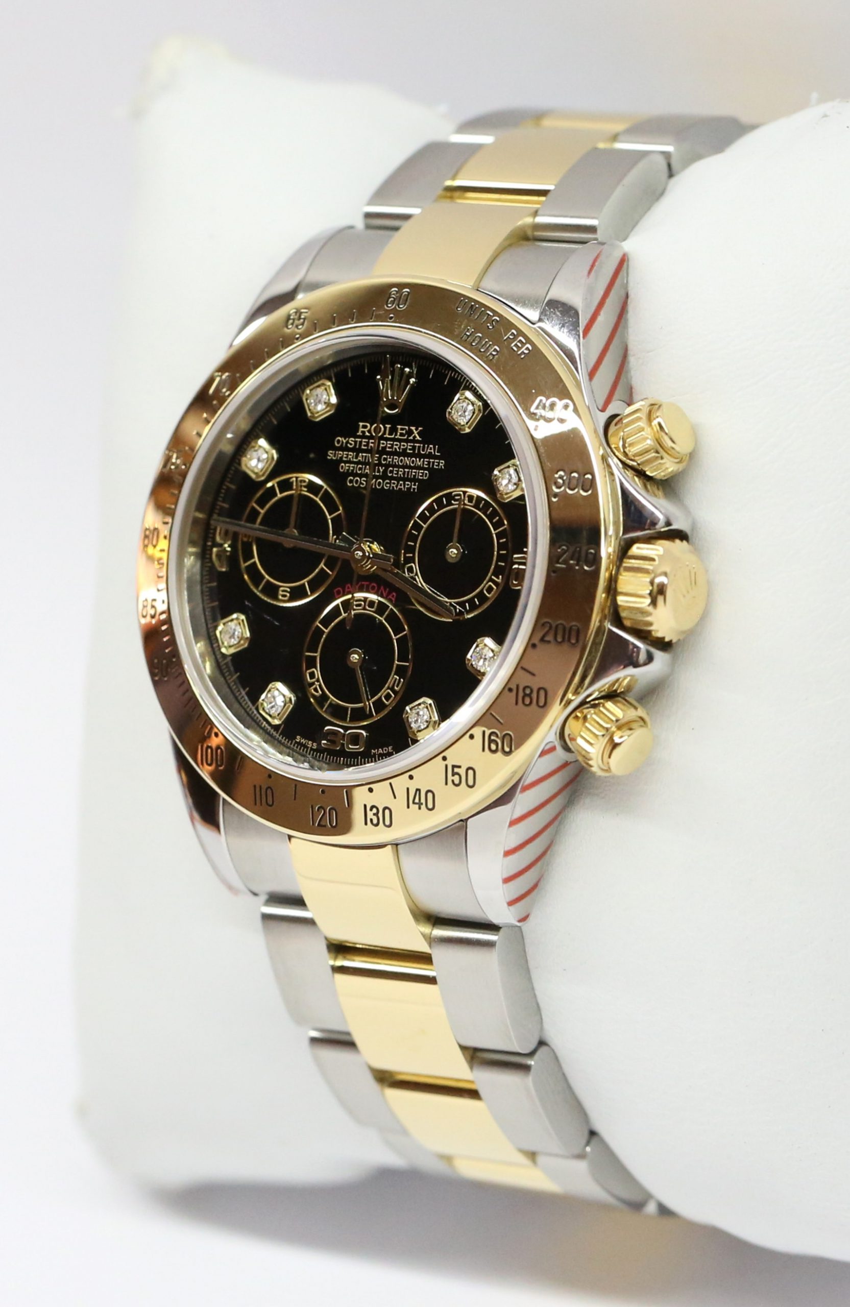 Rolex Cosmograph Daytona in 18ct Yellow Gold and Stainless Steel with Black Diamond Dial on Rolex 18ct Yellow Gold and Stainless Steel Bracelet Ref. 116523 Circa: 2003 Complete with Box and Papers Just Returned from Rolex Service Centre - Image 2