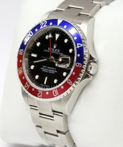Alternative view of Rolex GMT Master II Pepsi Bezel Stainless Steel (RARE Stick Dial), on Rolex Oyster Bracelet, Reference: 16710, Circa: 2007, Cal. 3186 Box, Papers & 12 Month EWG Warranty