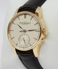Alternative view of Moritz GrossMann Atum in 18ct Rose Gold on Strap, Silver Index Dial, Complete with Box and Papers