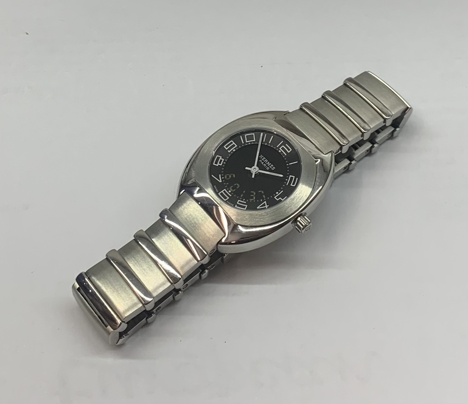 Hermes Espace 31mm in stainless steel, Quartz, with Digital and ...