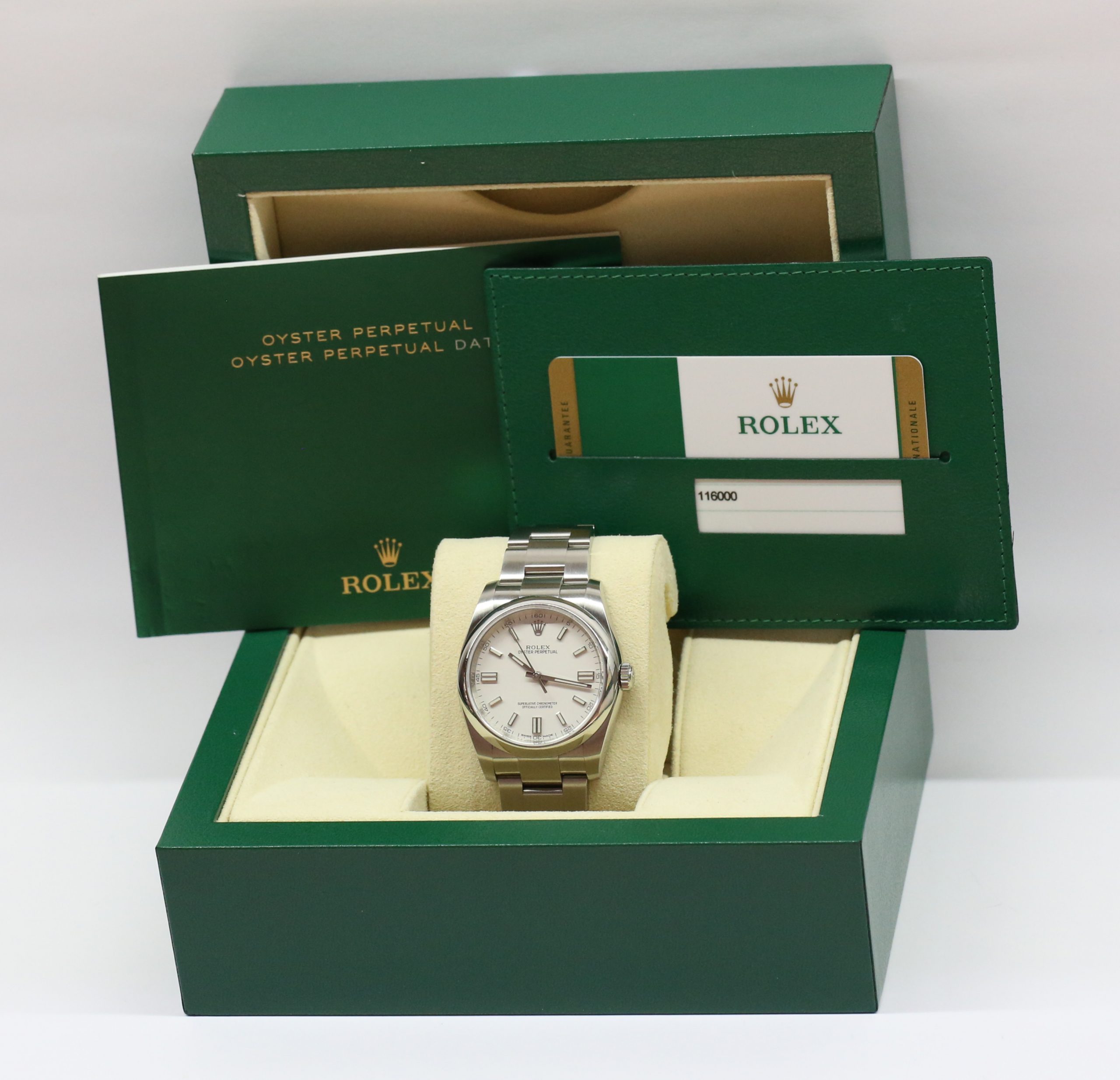Rolex Oyster Perpetual 36 in Stainless Steel with White Index Dial on Rolex Oyster Bracelet Ref. 116000 Sold New: 2018 Complete with Box and Papers - Image 7