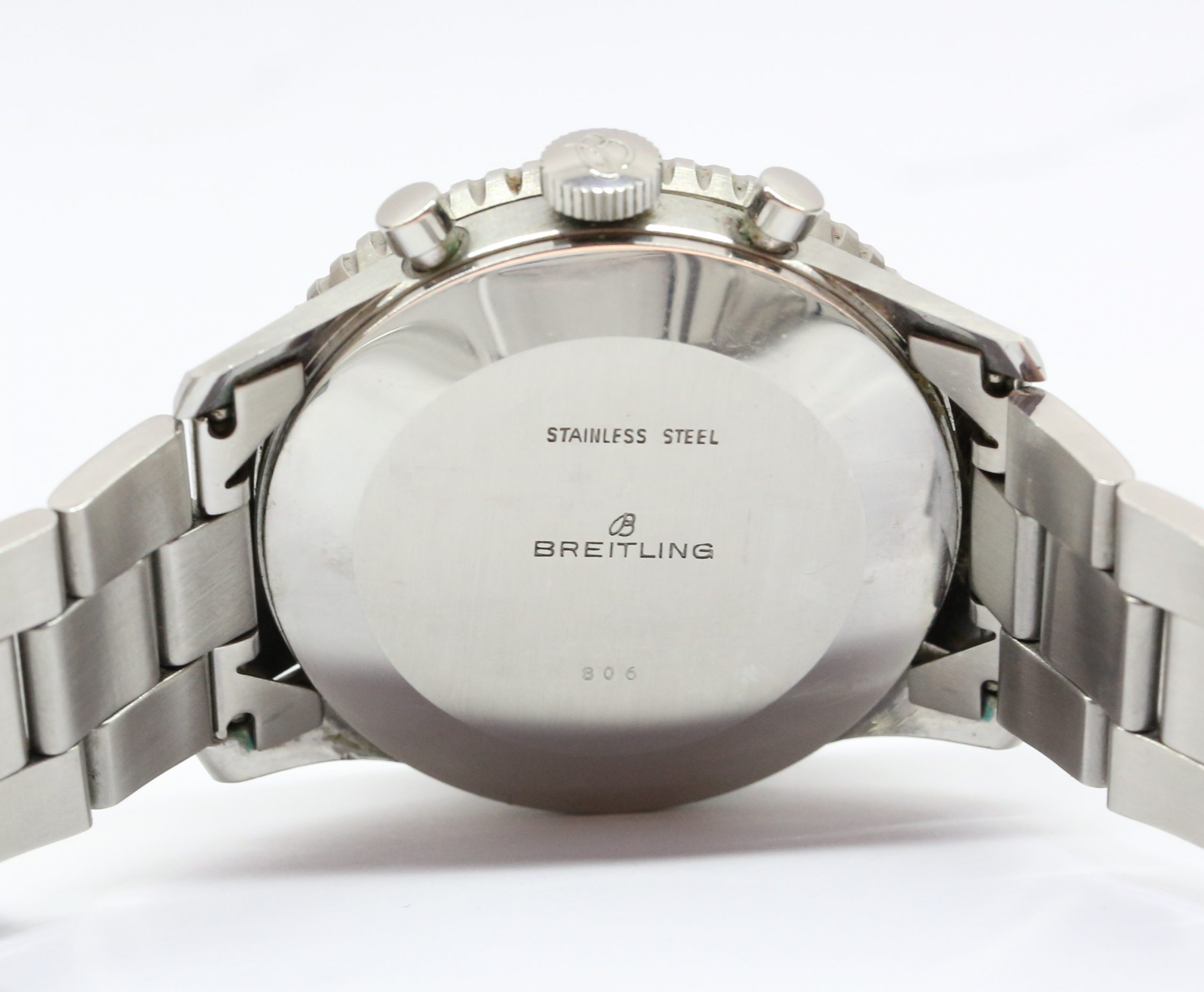 Breitling Navitimer chronograph Ref 806, in Stainless Steel, Original Gloss Black Gilt Dial with Twin Jet Logo on a Breitling Stainless Steel bracelet, Totally Original with Original Bracelet, Box and Booklet, Circa: 1965. - Image 5