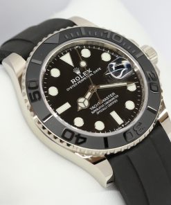 Rolex Yacht-Master 42 in 18k White Gold, Black index dial and Black ceramic bezel on Rolex Oysterflex band Ref:226659 Circa. 8/2020 Complete with Box and Papers
