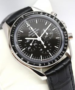 Omega Speedmaster in stainless steel, 50th Anniversary Limited Edition series of 1,957 Black index dial, on an Omega bracelet, Ref: 31133425001001 Ca. 01-06-2011 comes with tool kit, box and books.