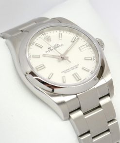 Rolex Oyster Perpetual 36 in Stainless Steel with White Index Dial on Rolex Oyster Bracelet Ref. 116000  Sold New: 2018 Complete with Box and Papers