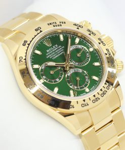 Rolex Daytona in 18ct Yellow Gold, Green Index Dial, on Rolex 18ct Yelow Gold Oyster Bracelet, Reference: 116508, Circa: 2020, Complete with Box & Papers