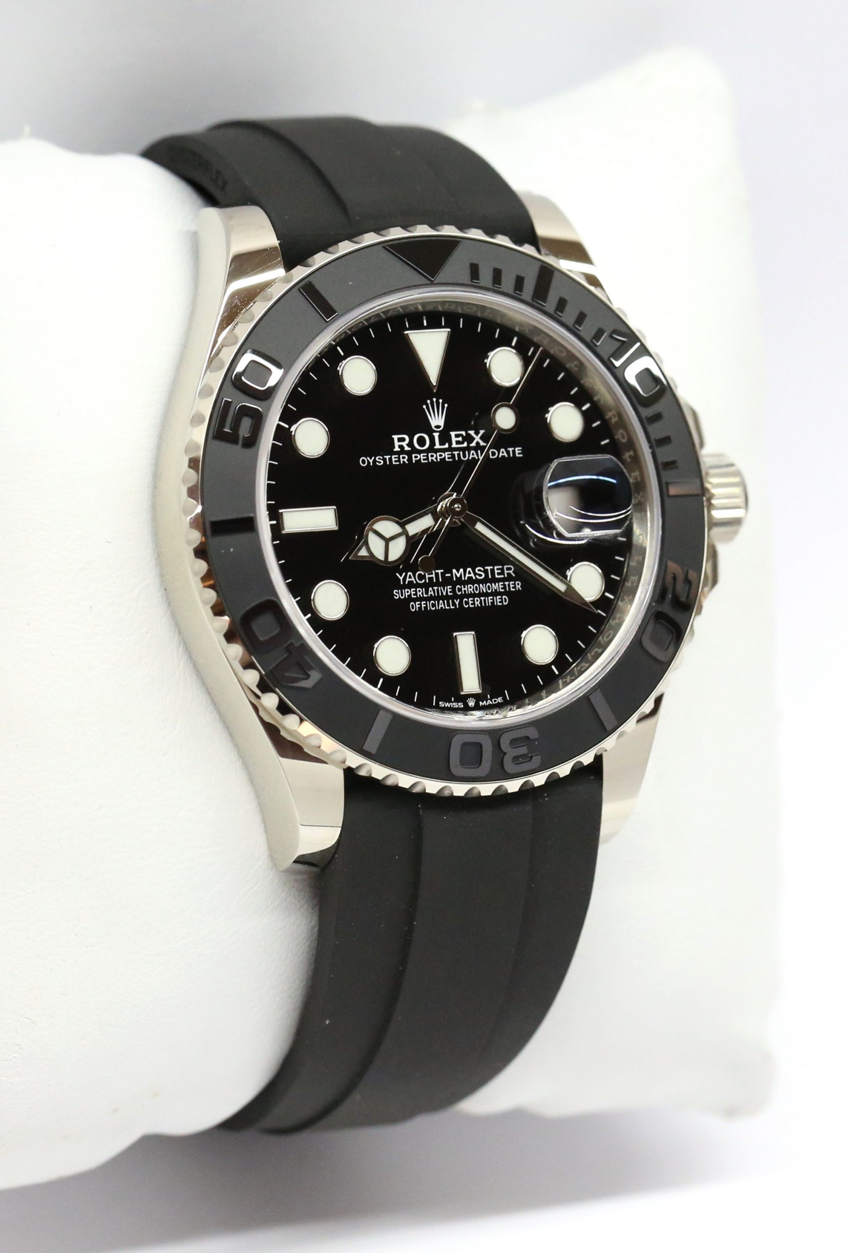 Rolex Yacht-Master 42 in 18k White Gold, Black index dial and Black ceramic bezel on Rolex Oysterflex band Ref:226659 Circa. 8/2020 Complete with Box and Papers - Image 4