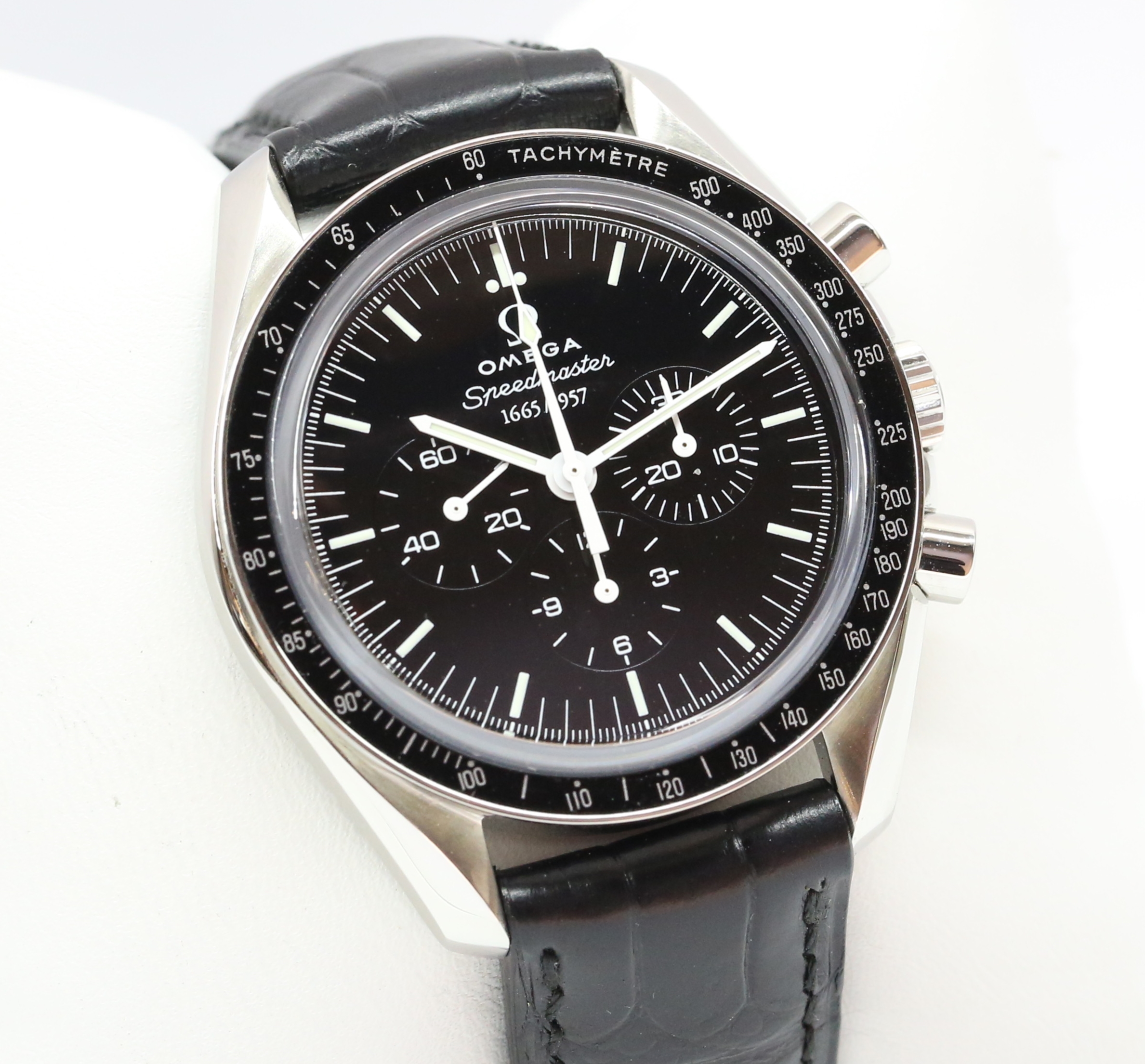Omega Speedmaster in stainless steel, 50th Anniversary Limited Edition series of 1,957 Black index dial, on an Omega bracelet, Ref: 31133425001001 Ca. 01-06-2011 comes with tool kit, box and books. - Image 3