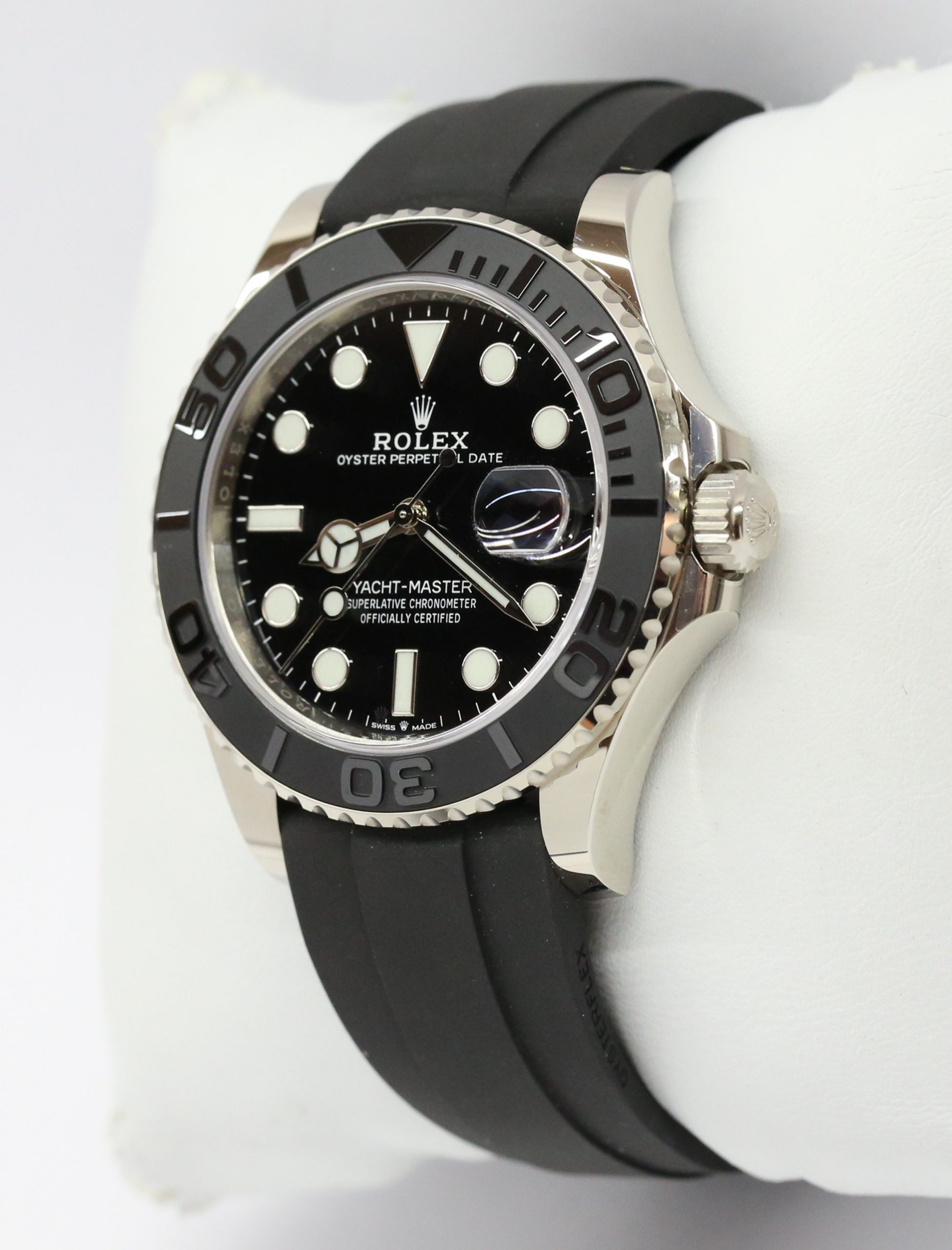 Rolex Yacht-Master 42 in 18k White Gold, Black index dial and Black ceramic bezel on Rolex Oysterflex band Ref:226659 Circa. 8/2020 Complete with Box and Papers - Image 2