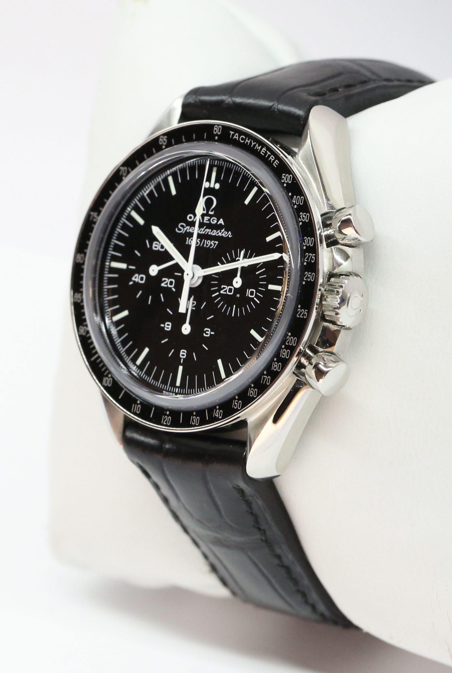 Omega Speedmaster in stainless steel, 50th Anniversary Limited Edition series of 1,957 Black index dial, on an Omega bracelet, Ref: 31133425001001 Ca. 01-06-2011 comes with tool kit, box and books. - Image 2