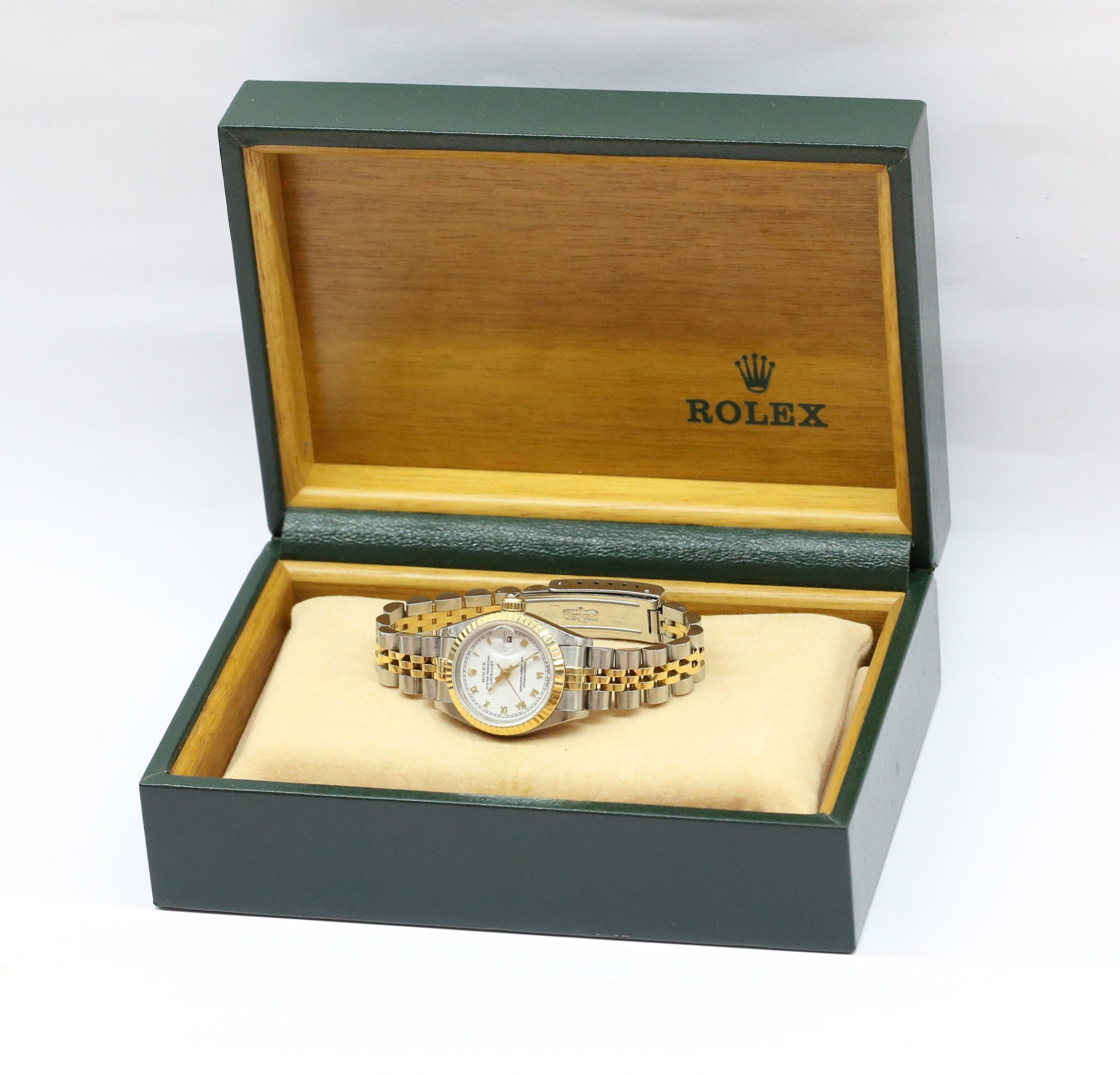 Rolex Datejust 26mm 18ct Yelow Gold & Stainless Steel, White Roman Dial on Rolex Jubilee Bracelet, Reference: 69173, Circa: 1995, with Box - Image 6