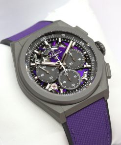 Zenith DEFY 21 Ultraviolet in Titanium, Purple Skeleton Dial, on a Zenith Rubber Composite Strap with Titanium Deployant Clasp, Reference: 97.9001.9004/80.R922, Circa: 2020, With Papers