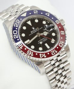 Rolex Oyster Perpetual GMT Master 2 in Stainless Steel with Pepsi Bezel and Black Index Dial on Rolex Jubilee Bracelet Ref. 126710BLRO Circa: 2018