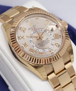 Rolex Sky Dweller 18ct Rose Gold, Sundust Roman Dial, on 18ct Rose Gold Rolex Oyster Bracelet, Ref: 326935, Circa: 2015, Complete with Box & Papers